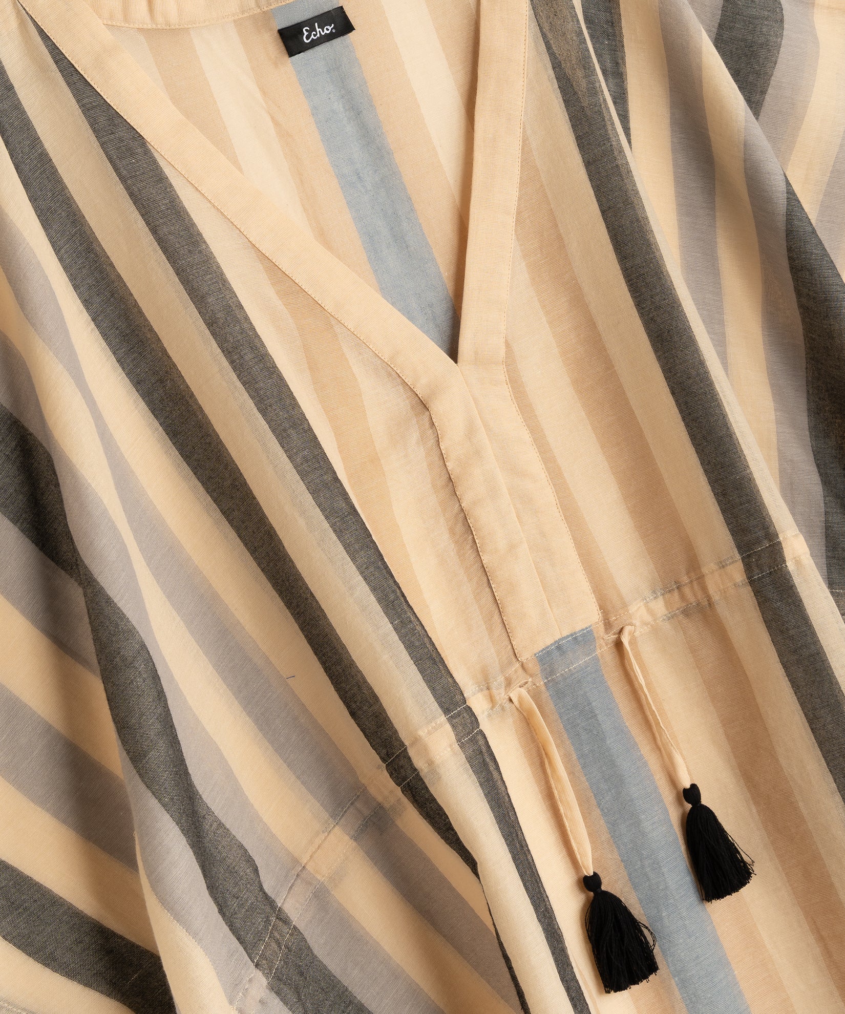 Cabana Stripe Caftan in color black