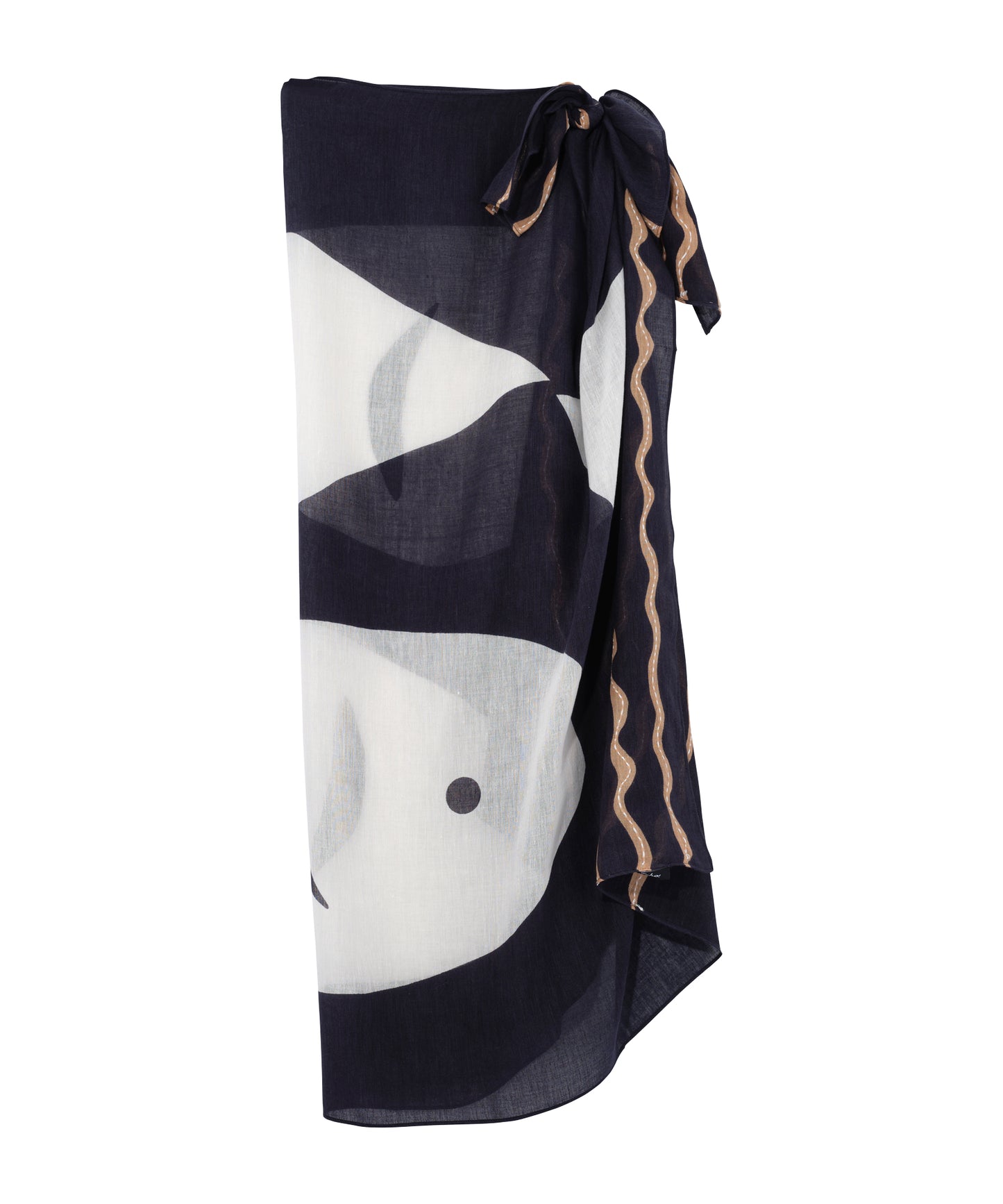 Catch Of The Day Sarong in color black