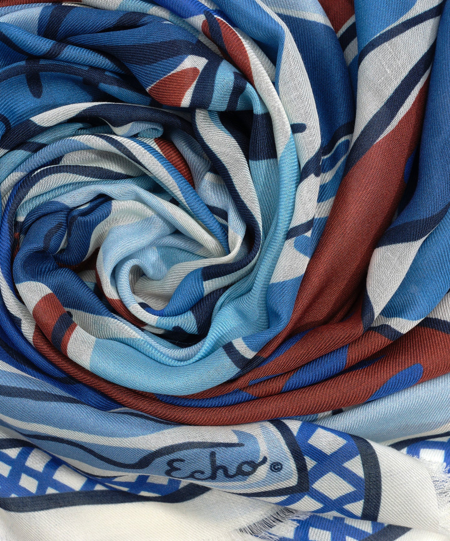 Cubists Oversized Square Scarf in color navy