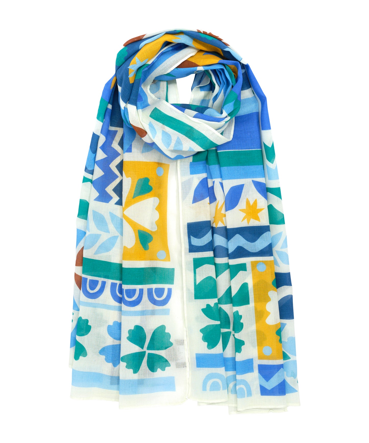 Solstice Collage Sarong in color ultramarine