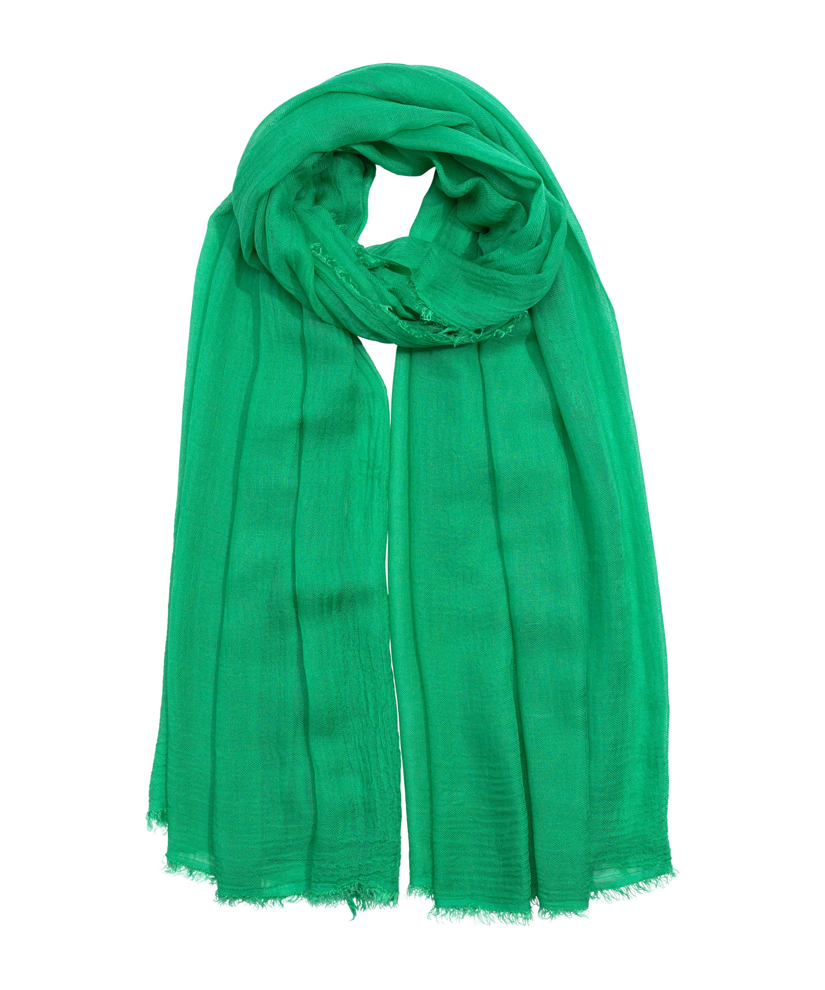 Essential Modal-silk Blend Crinkle Wrap in color leaf green
