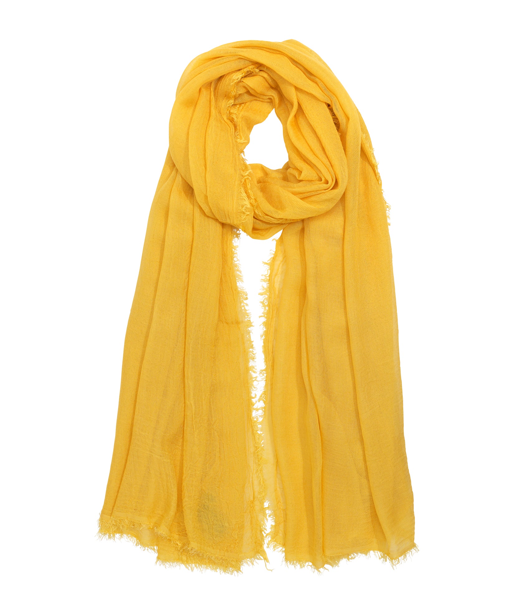 Essential Modal-silk Blend Crinkle Wrap in color sulfur