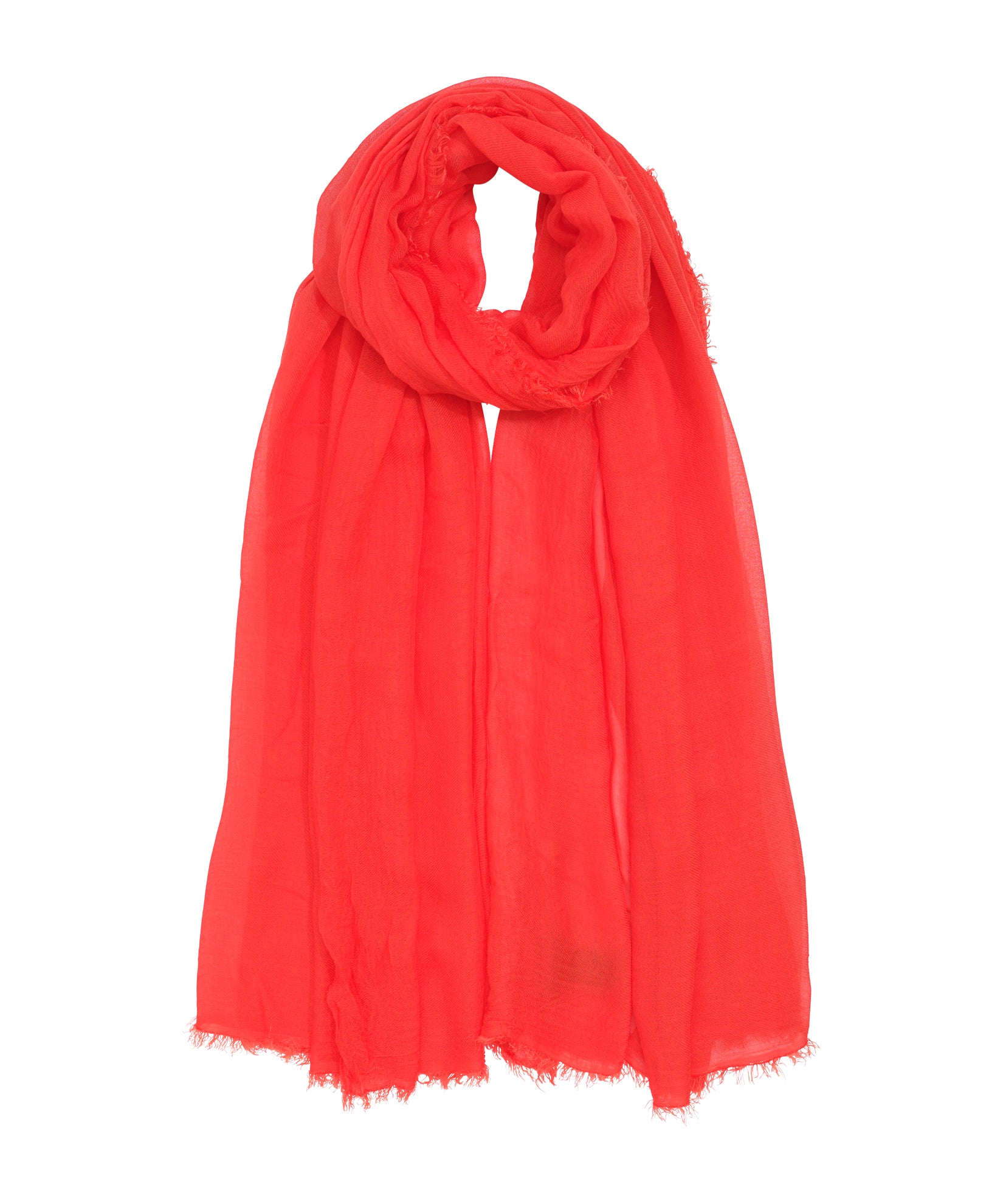 Essential Modal-silk Blend Crinkle Wrap in color fiesta orange