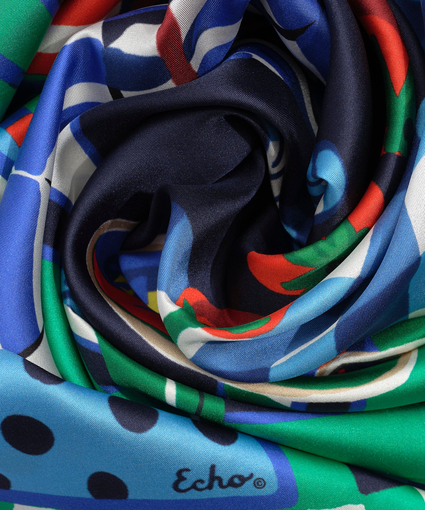 Beach Picnic Silk Square in color ultramarine