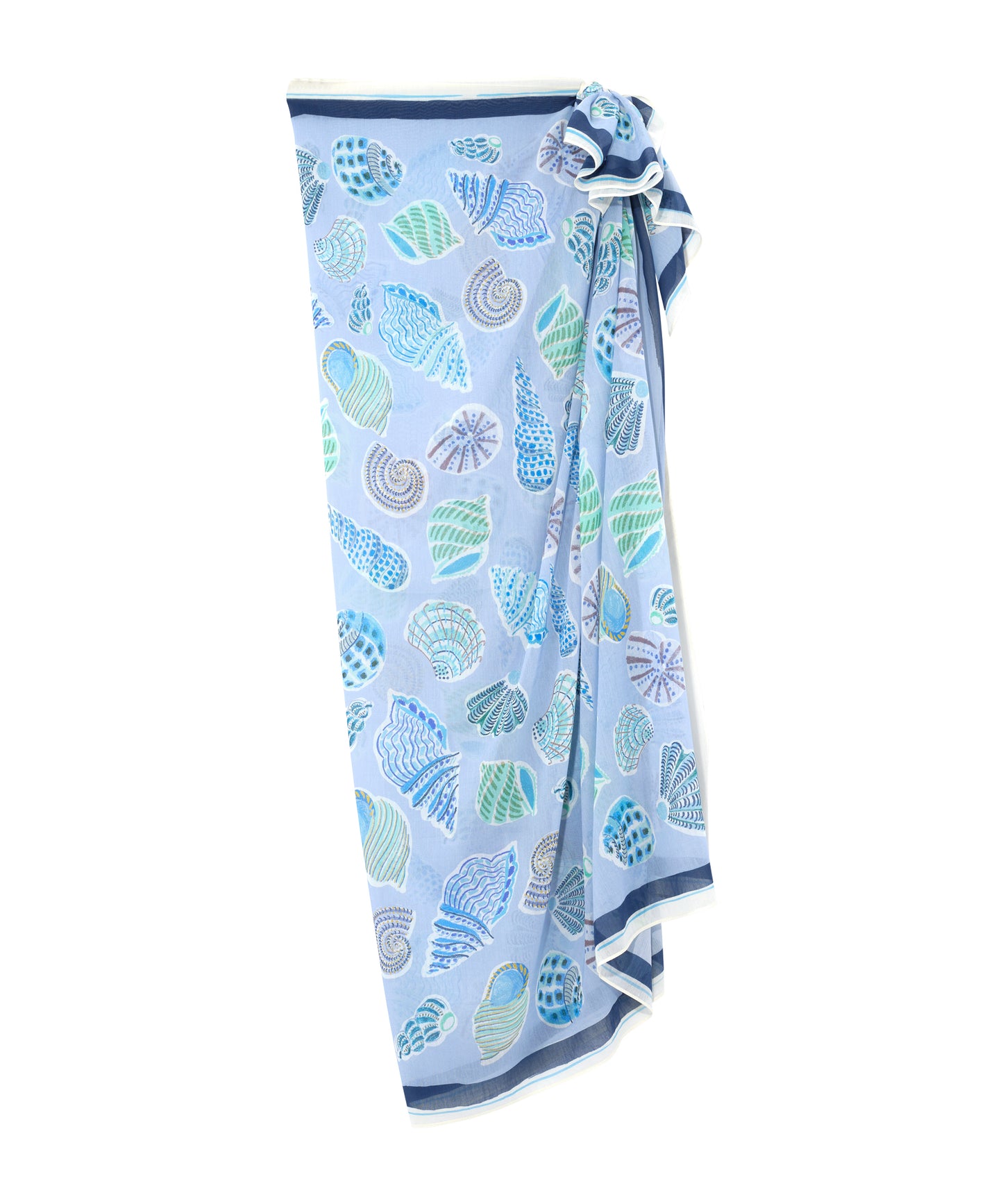 Sea Shells Sarong in color chambray