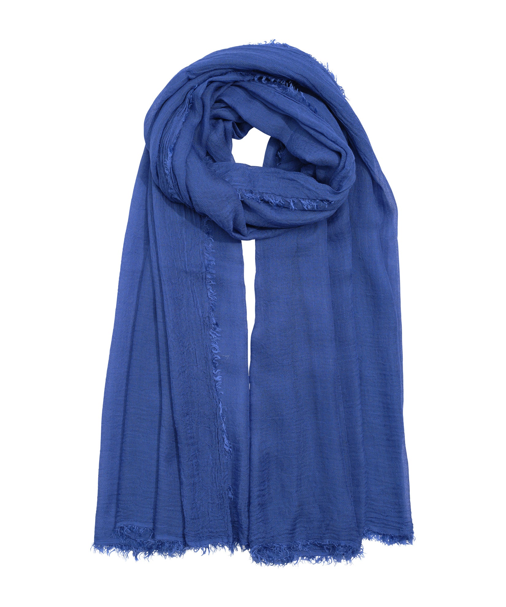 Essential Modal-silk Blend Crinkle Wrap in color ultramarine