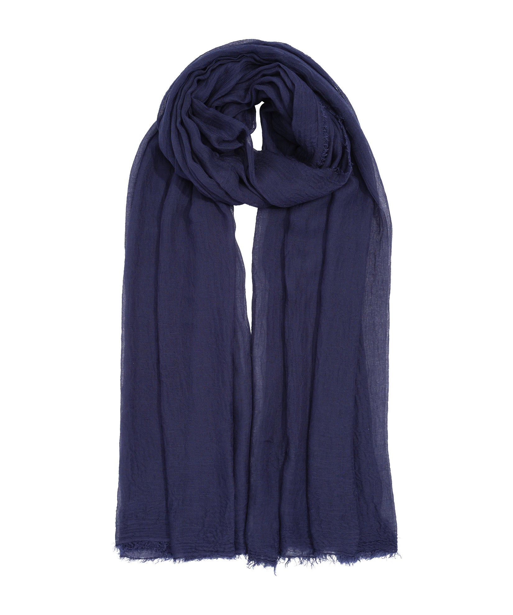 Essential Modal-silk Blend Crinkle Wrap in color navy