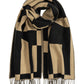 Geo Double Face Jacquard Scarf in color black