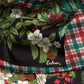 Holly Garland Plaid Silk Scarf in color black