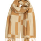 Geo Double Face Jacquard Scarf in color camel