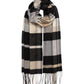 Central Park Plaid Scarf in color black