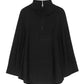Texture Knit Poncho in color black
