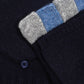 Colorblock Wool/Cashmere Pop-top Mitten in color navy