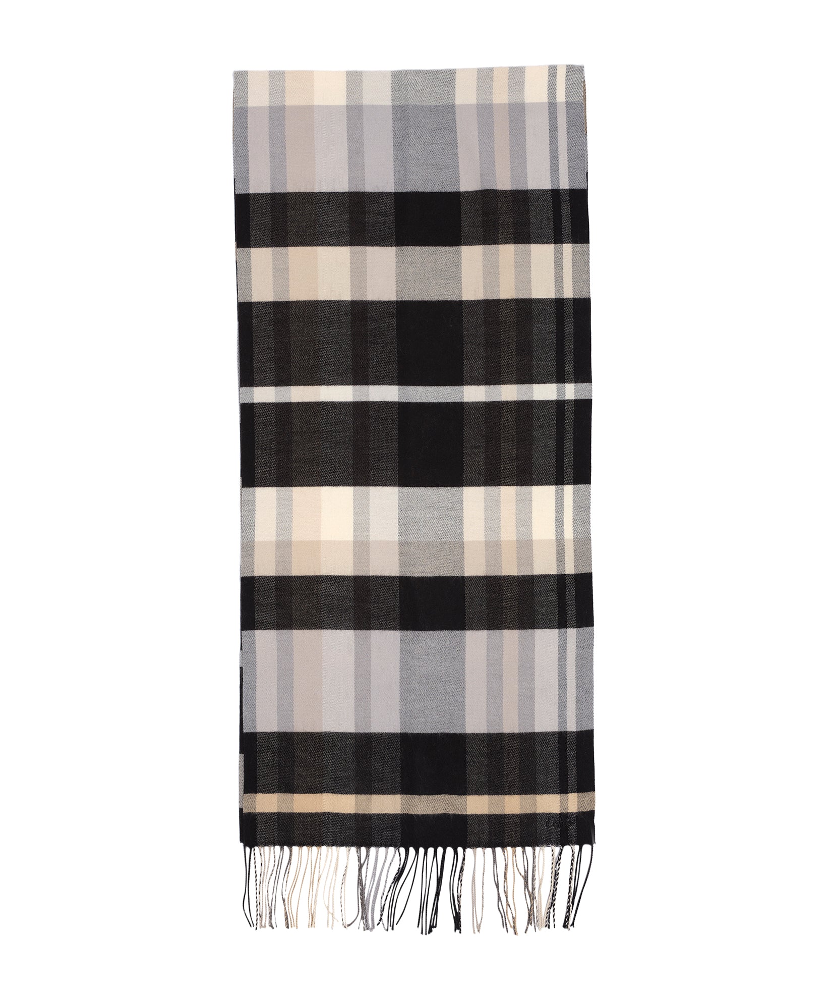 Central Park Plaid Scarf in color black