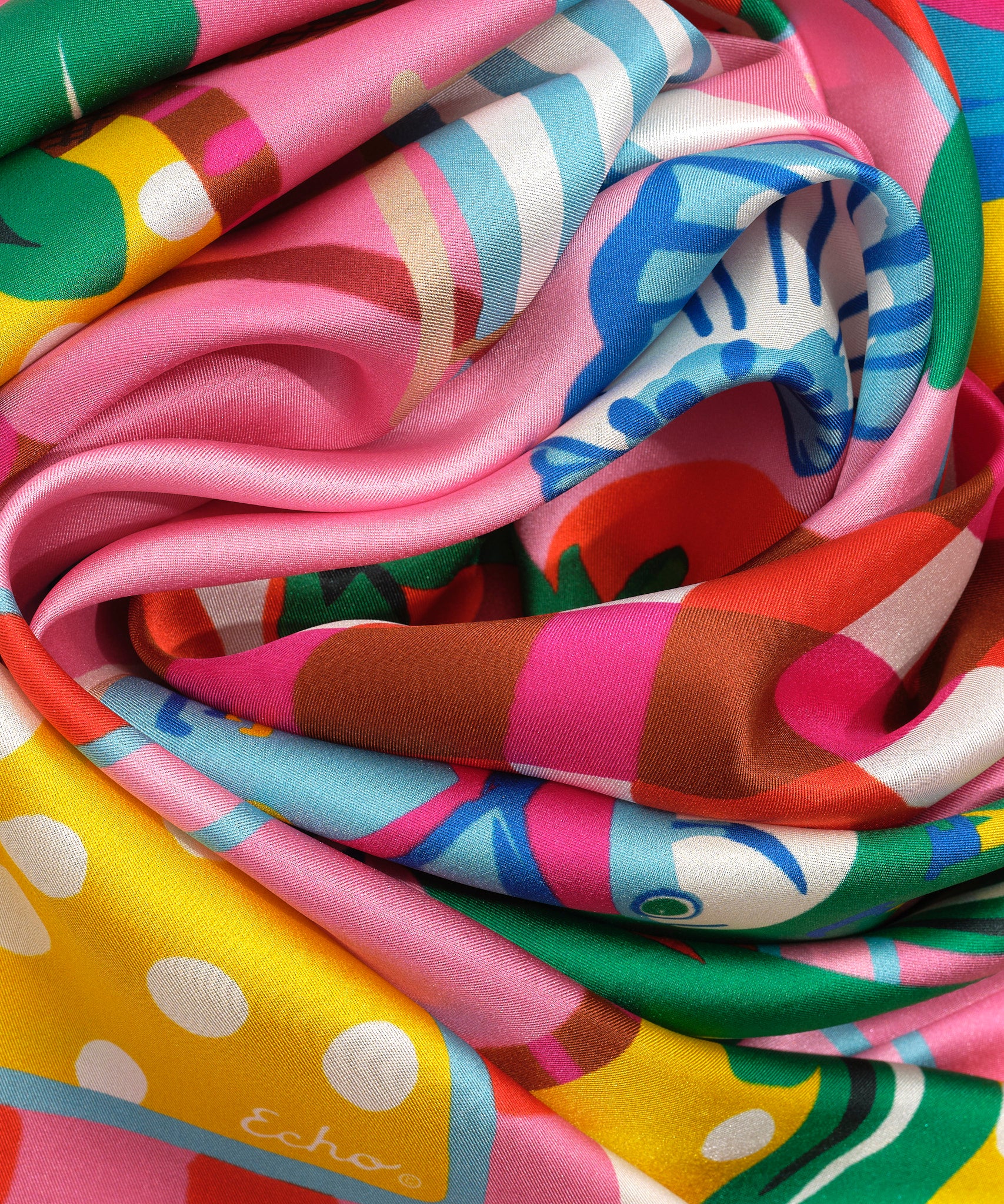 Beach Picnic Silk Square in color beach pink