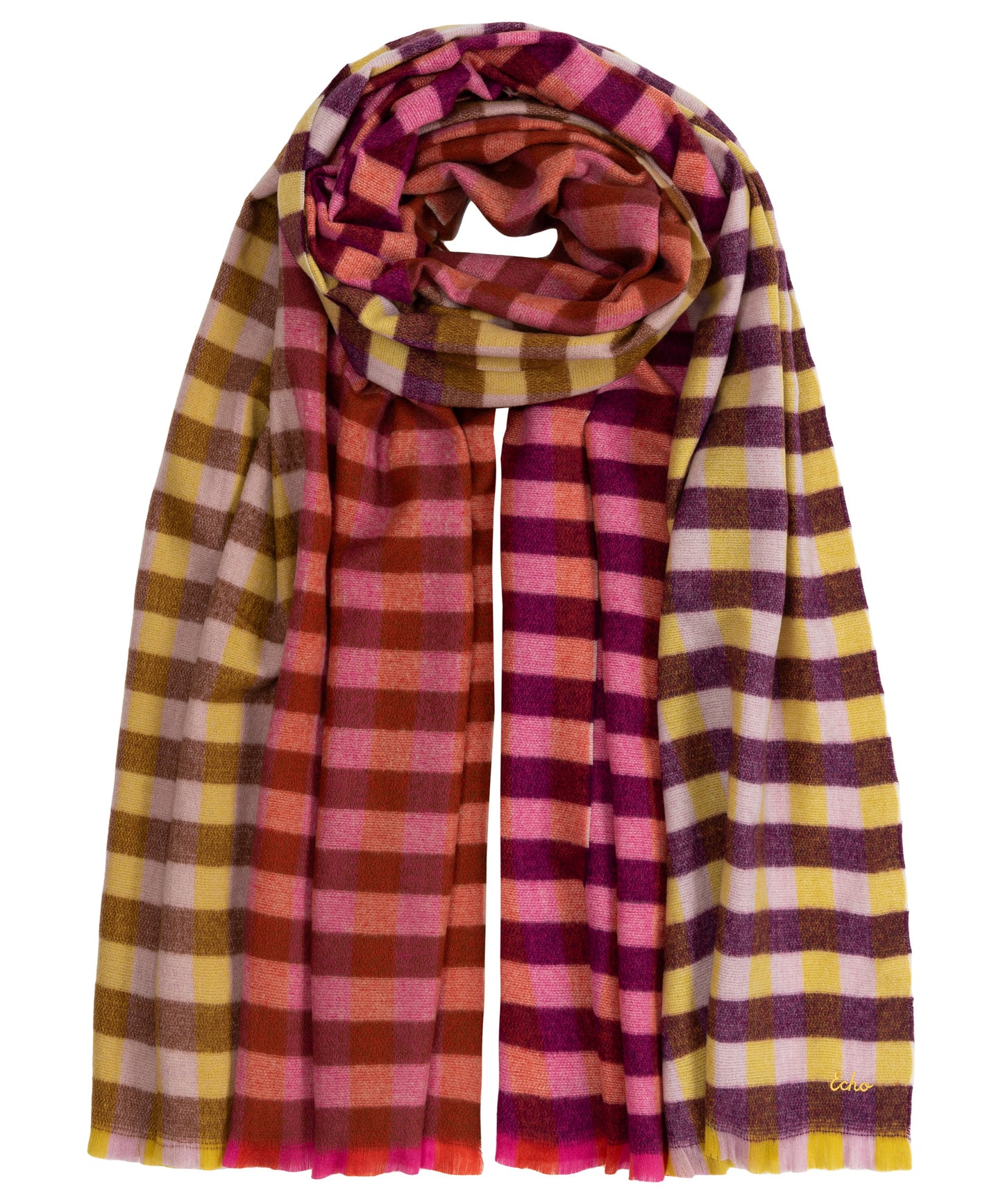 Quarter Check Wrap in color rose violet