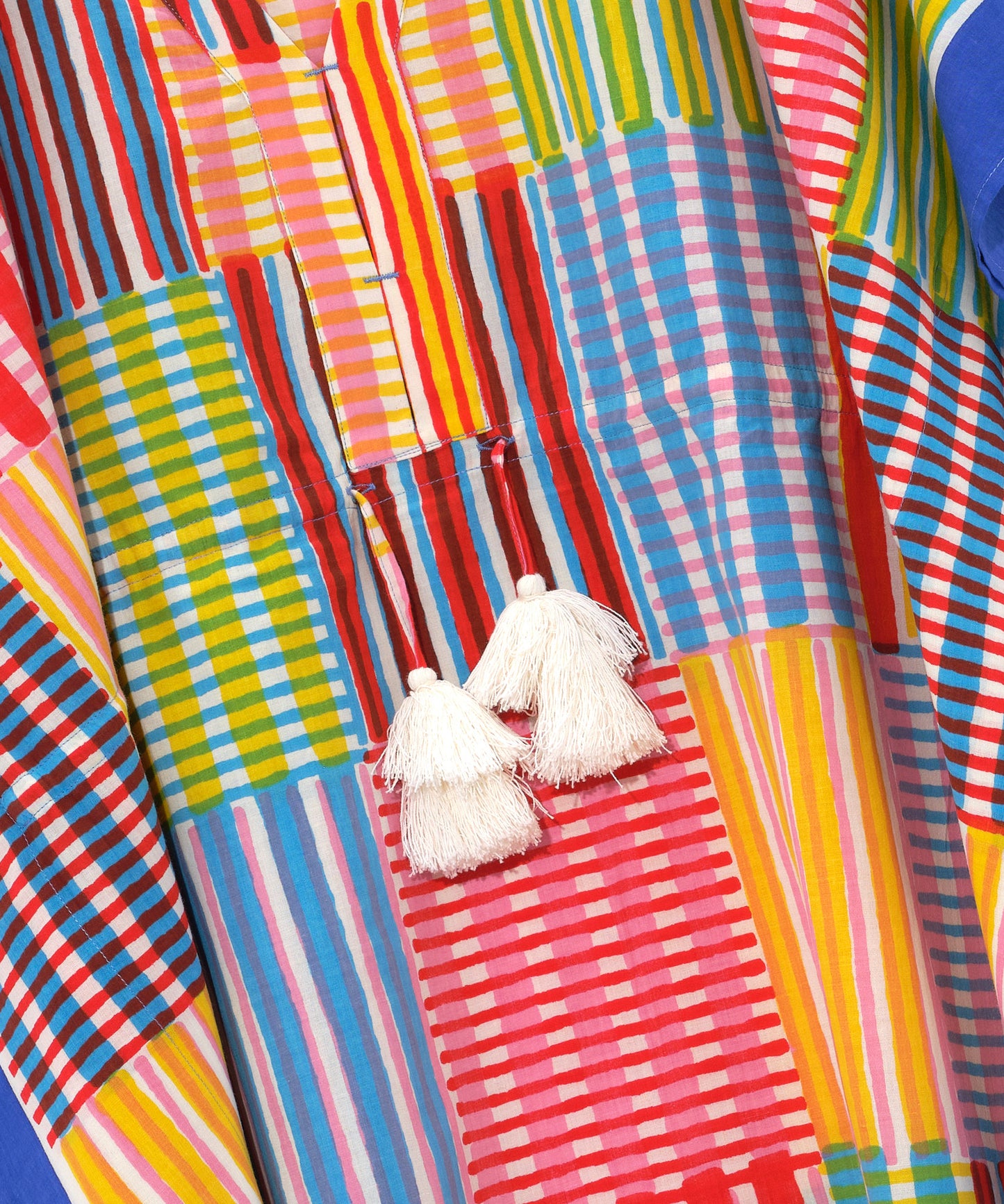 Stripe Illusion Butterfly Caftan in color multi