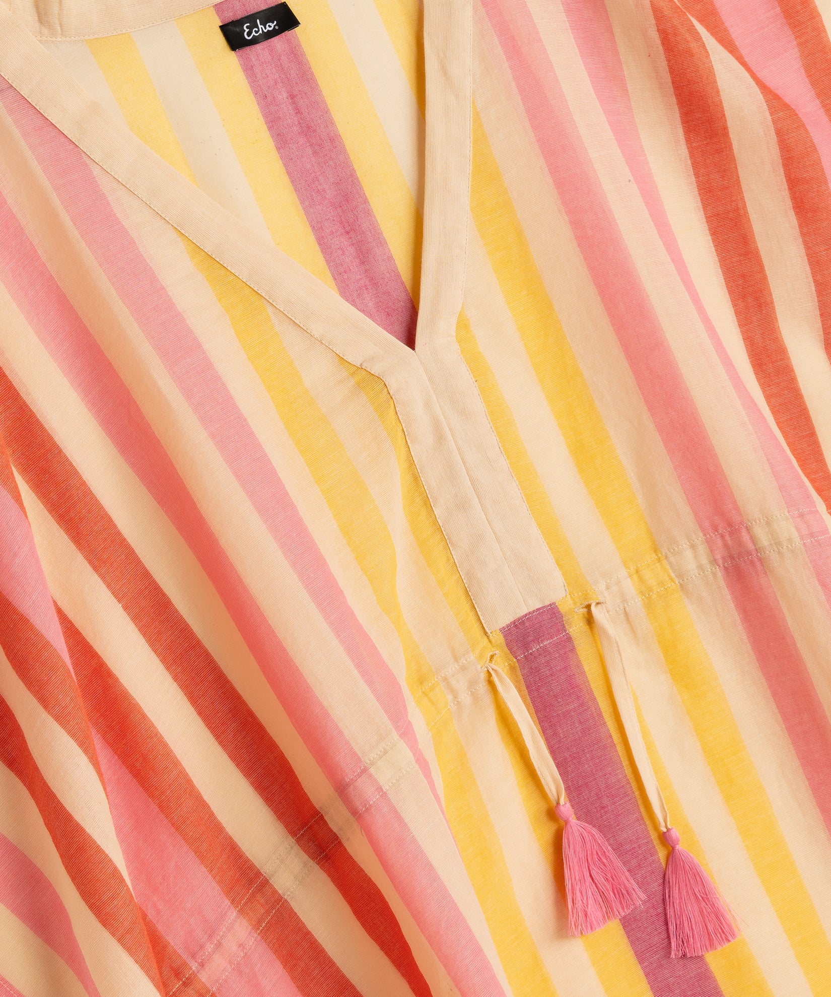 Cabana Stripe Caftan in color beach pink
