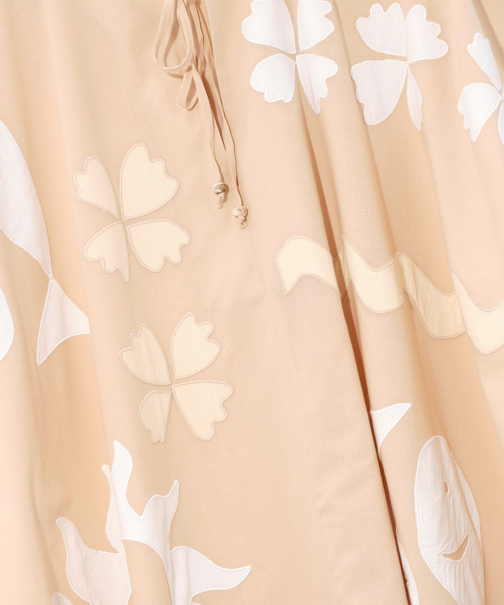 Sunup Applique Caftan in color cream