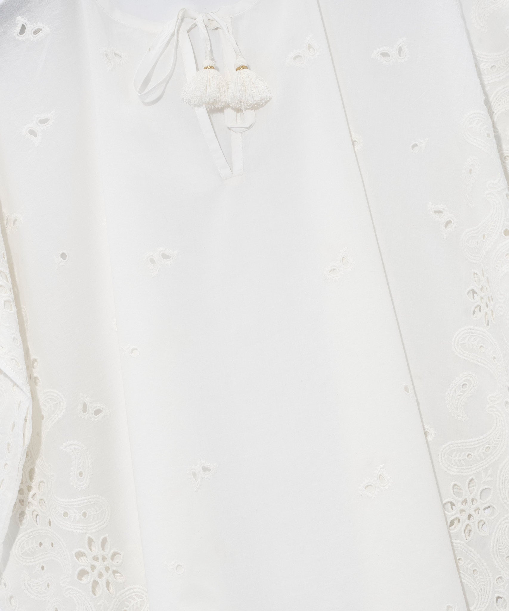 Bandana Embroidered Caftan in color cream