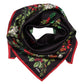 Holly Garland 35" Silk Square Scarf in color black