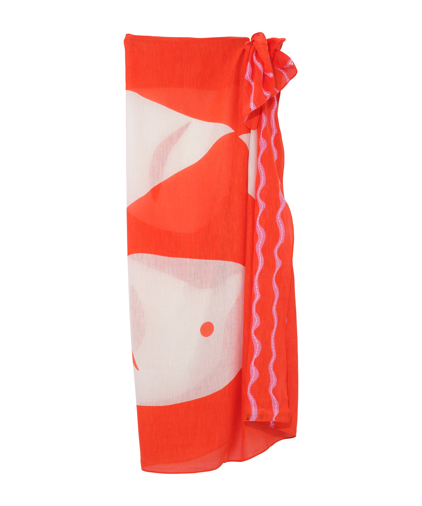 Catch Of The Day Sarong in color fiesta orange
