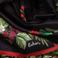 Holly Garland 35" Silk Square Scarf in color black