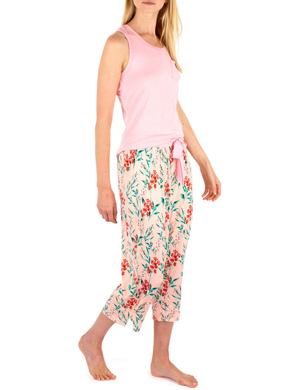 Pasadena Tank & Capri Set in color Pink