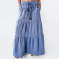 Double Gauze Tiered Breeze Skirt in color Infinity Blue