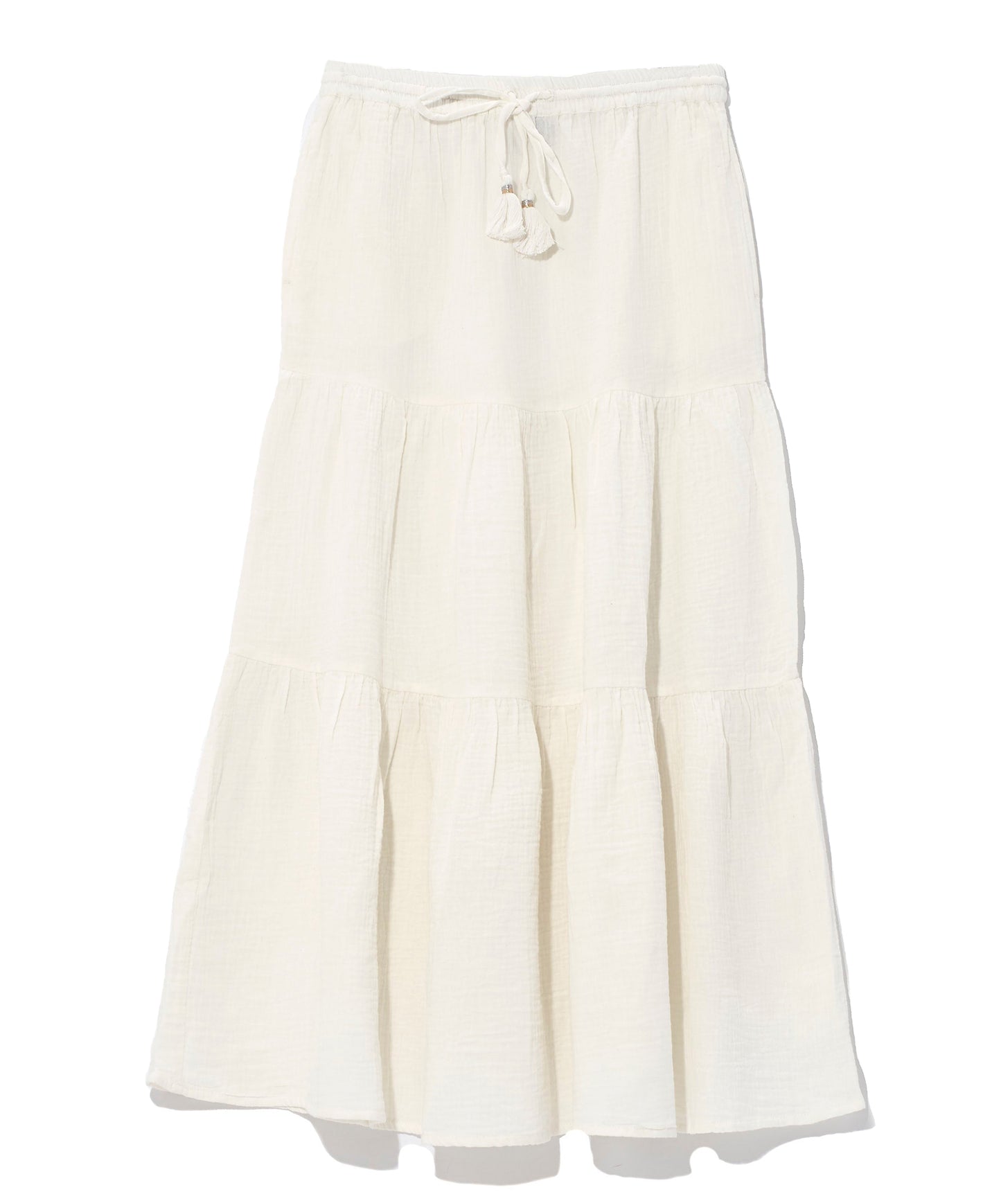 Double Gauze Tiered Breeze Skirt in color Cream