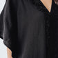 Double Gauze Maxi Caftan with lace in color black