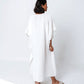 Double Gauze Maxi Caftan with lace in color Cream