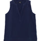 Double Gauze Sleeveless Top in color Navy