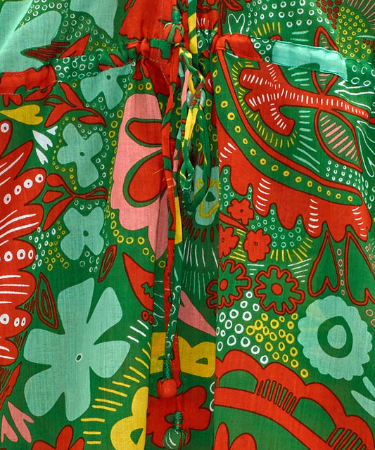 Hypnotic Floral Poolside Tunic Dress in color Leaf Green