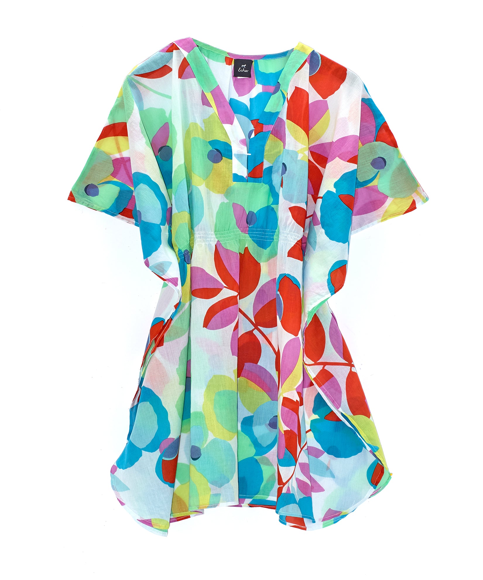 Bold Floral Butterfly Caftan in color Multi