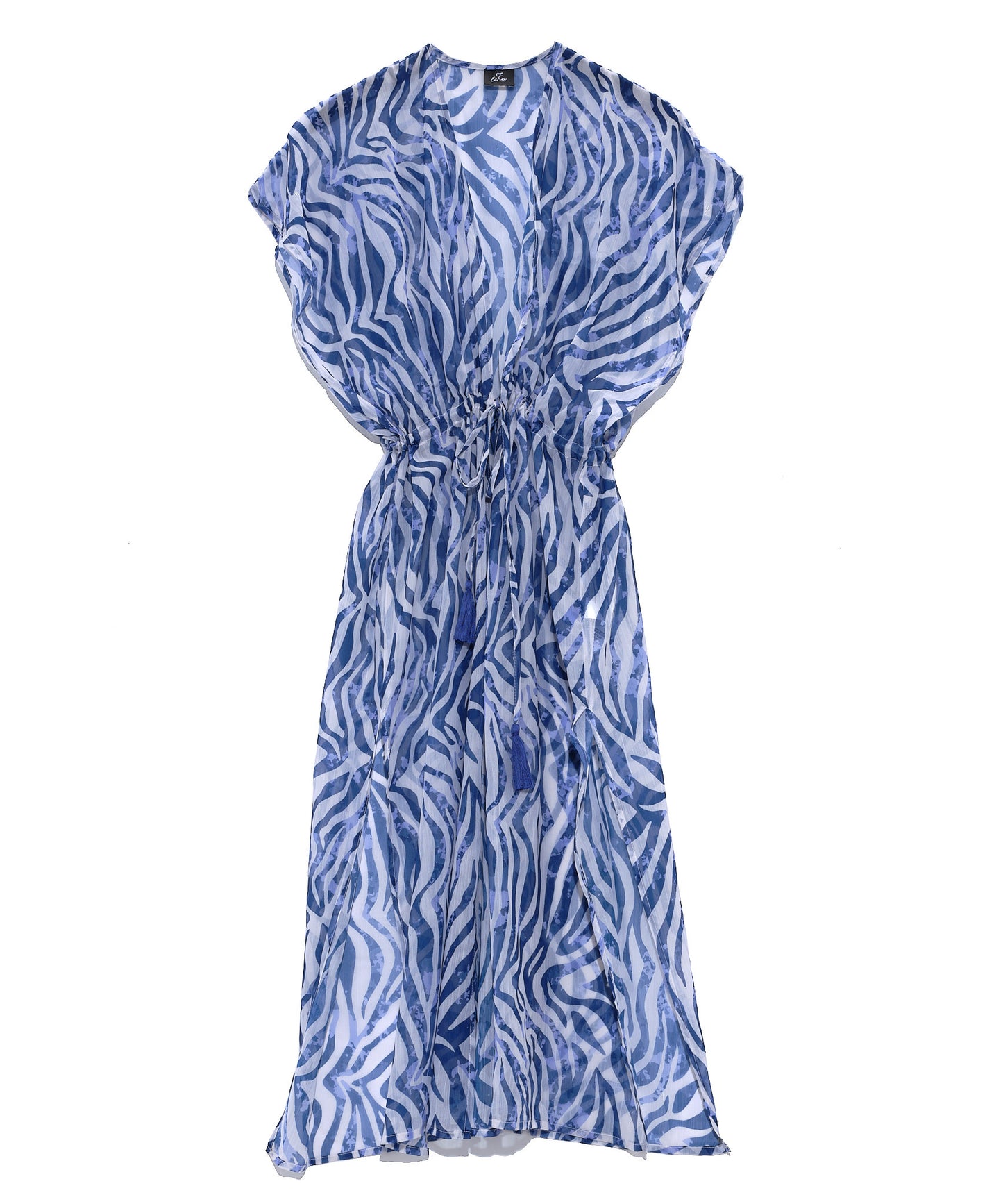 Zebra Camo Longline Beach Robe in color Navy