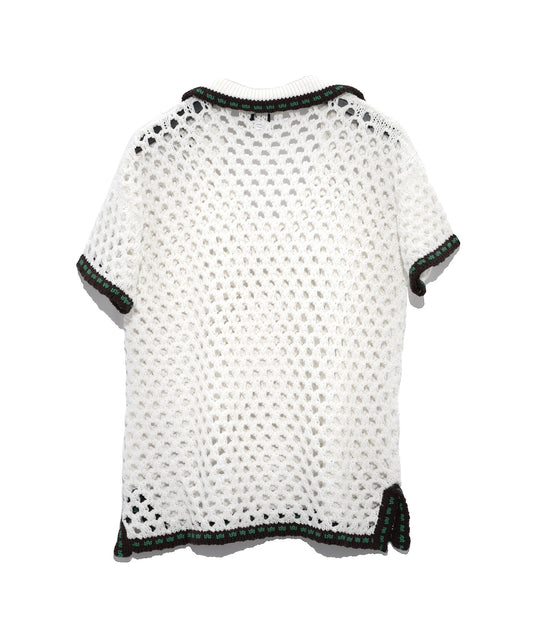 Hammock Stitch Polo Top in color Cream