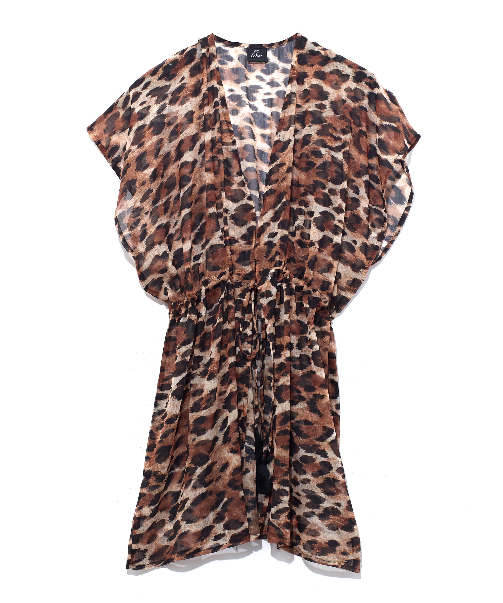 Leopard Breezy Beach Robe in color Natural