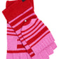 Striped Pop Top Fingerless Glove in color Cherry Red
