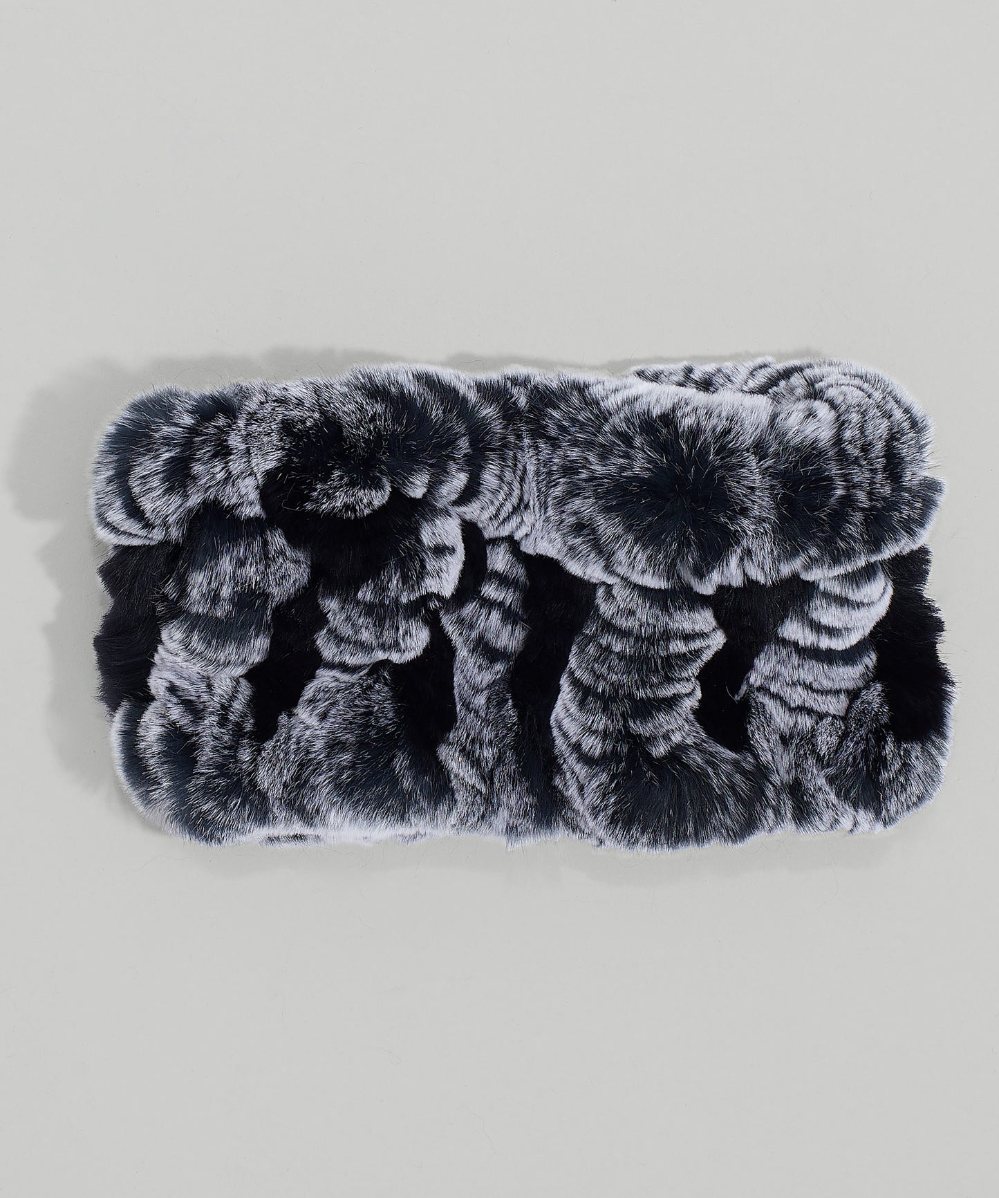 Fur Headband Neckwarmer in color Black/Charcoal Hthr
