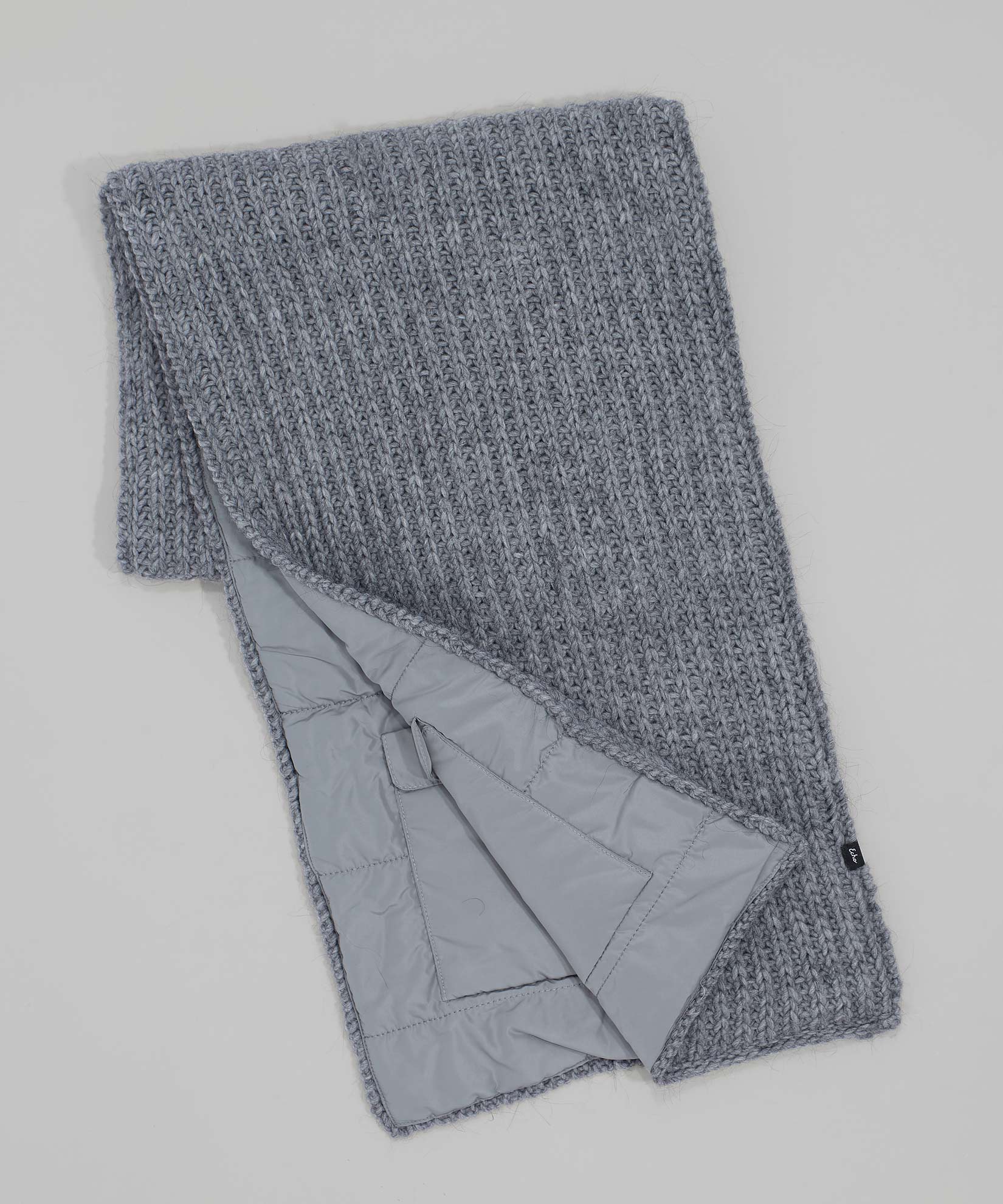 Reversible Muffler With Pockets in color Echo Charcoal