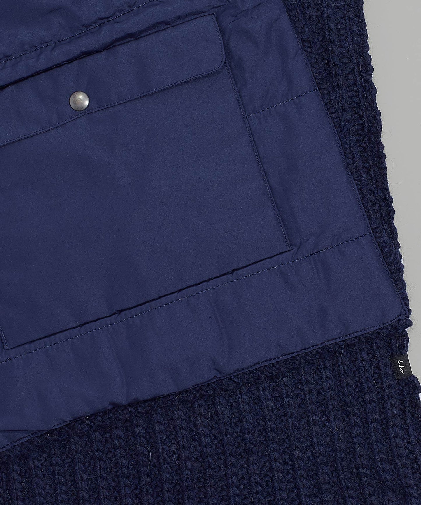 Reversible Muffler With Pockets in color Echo Navy