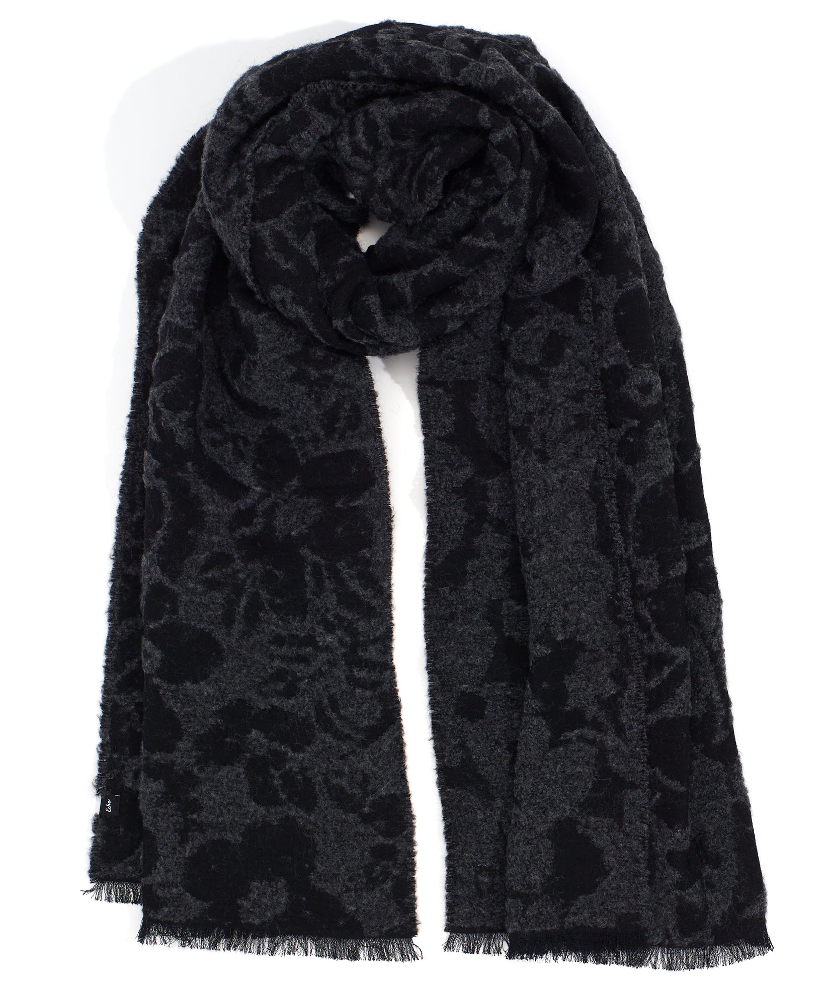 Boucle Flower Scarf in color Charcoal