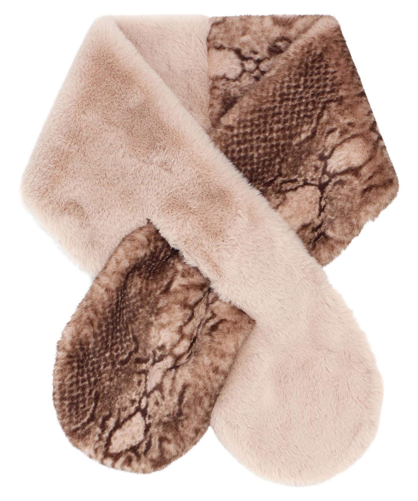 Python Faux Fur Pull-through Scarf in color Echo Ivory