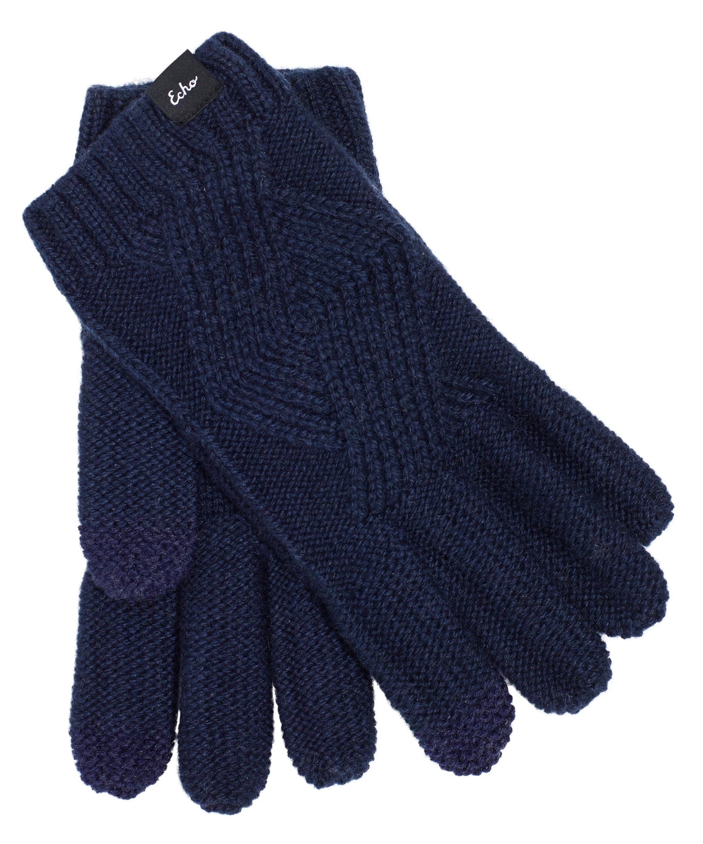 Recycled Cable Glove in color Navy