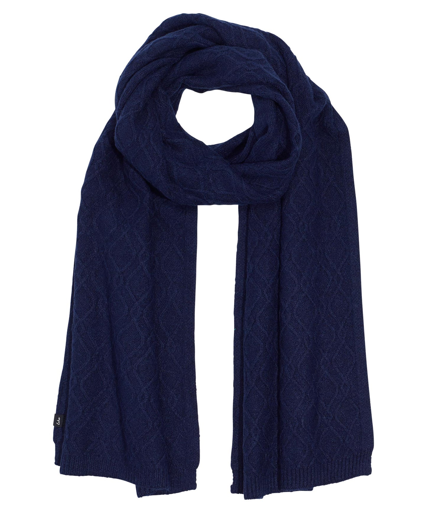 Recycled Cable Scarf in color Navy