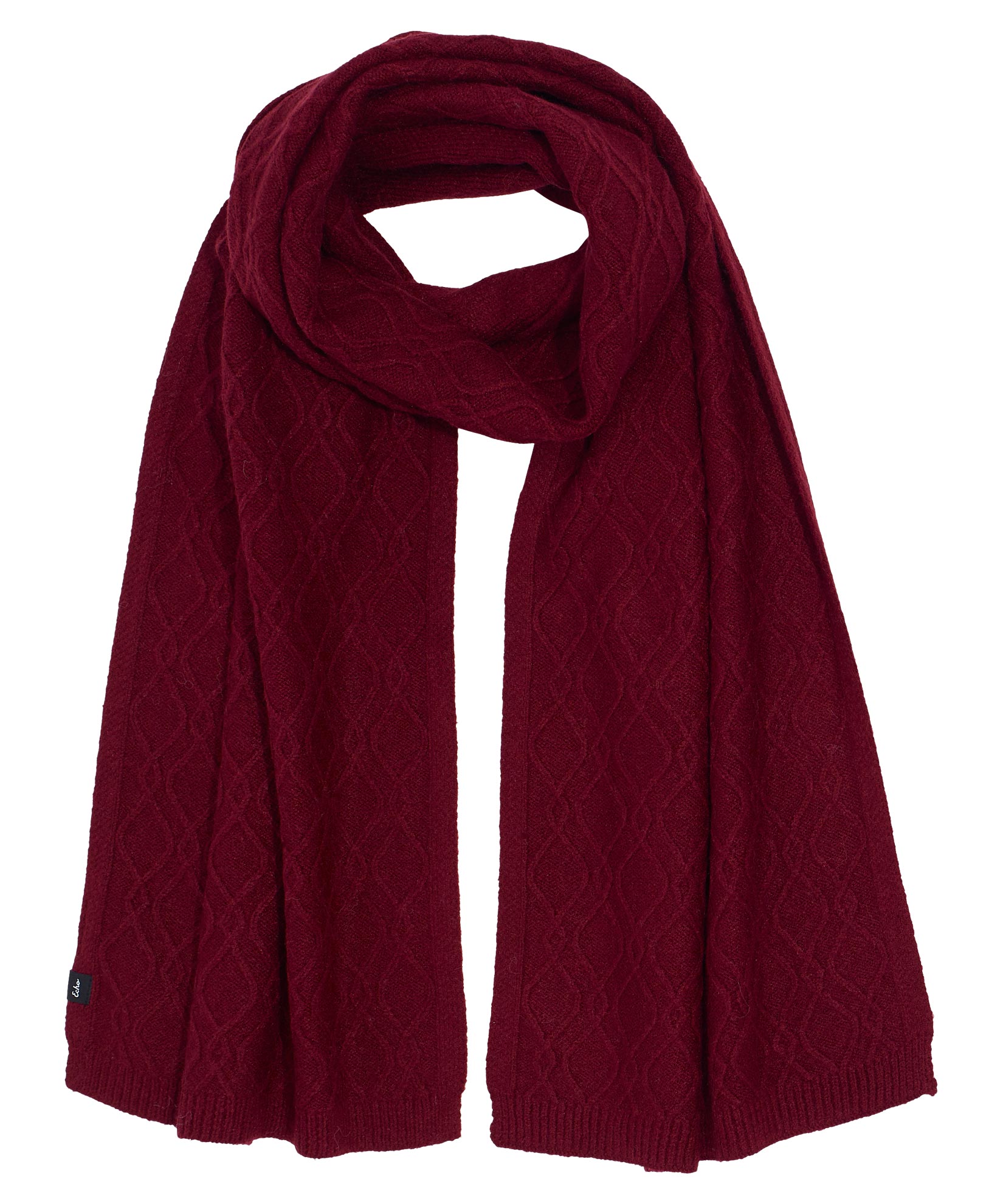 Recycled Cable Scarf in color Garnet
