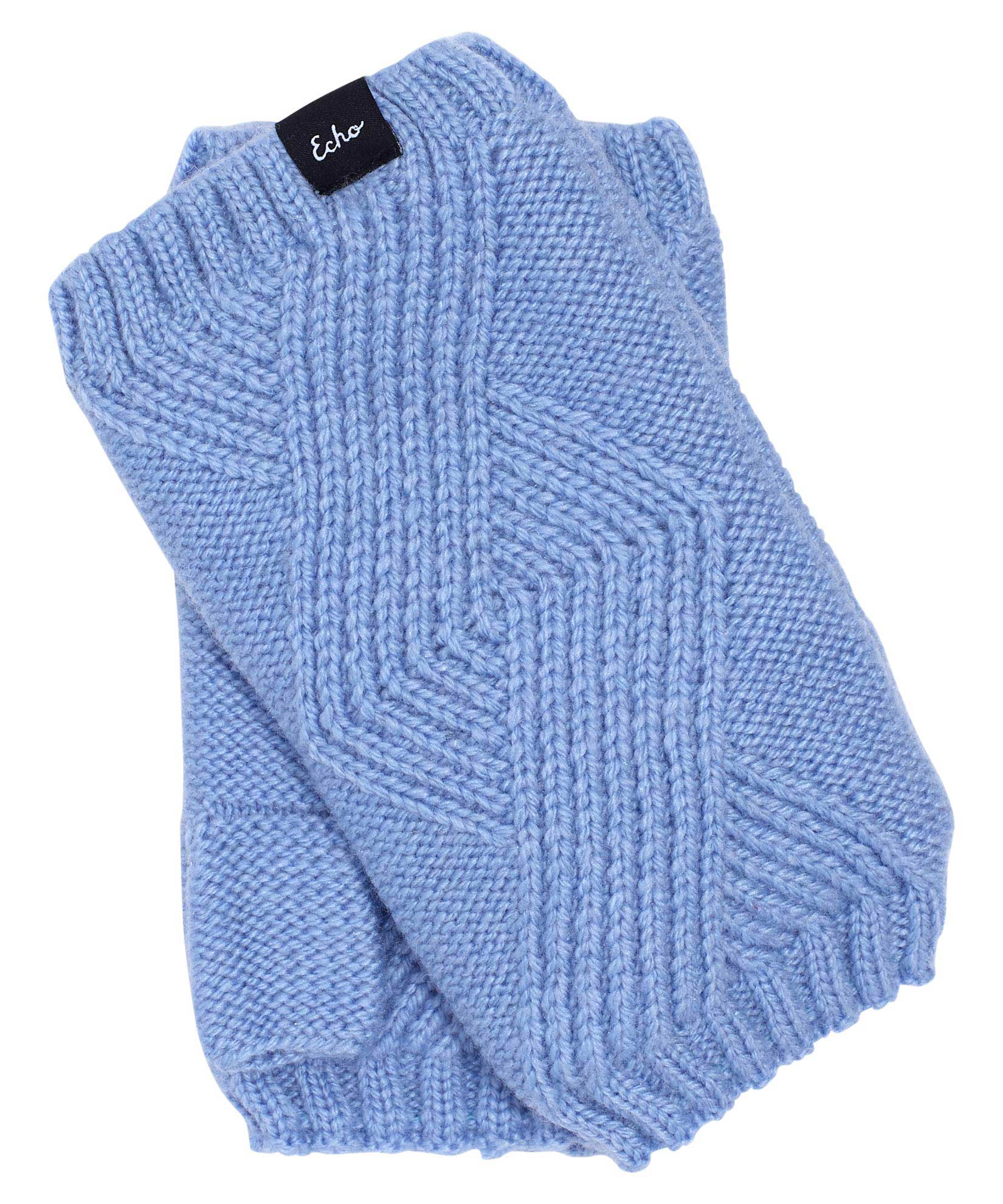 Recycled Cable Fingerless Glove in color Blue Sky