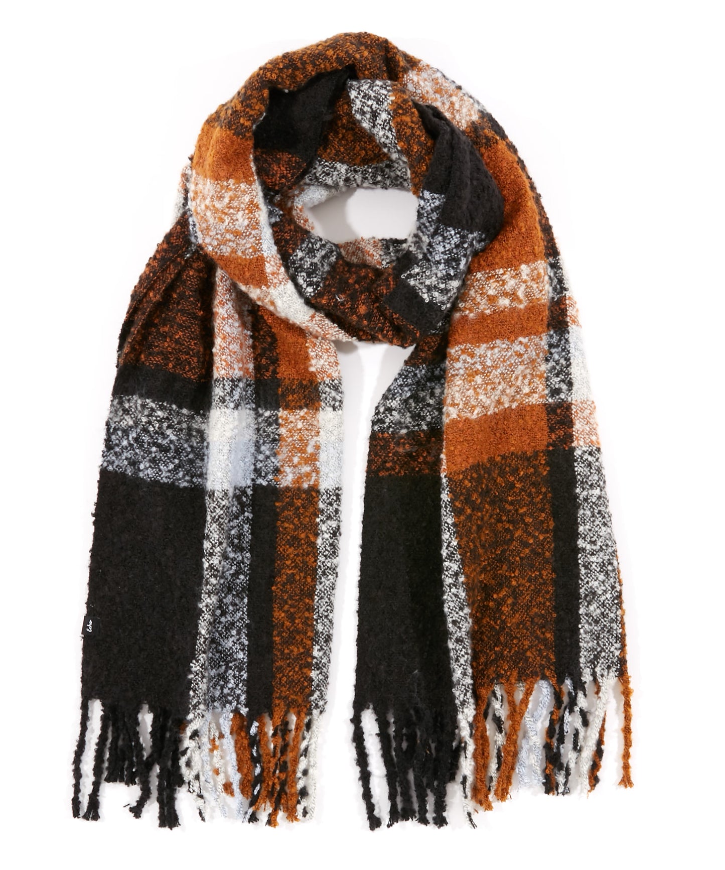 Boucle Plaid Scarf in color Black