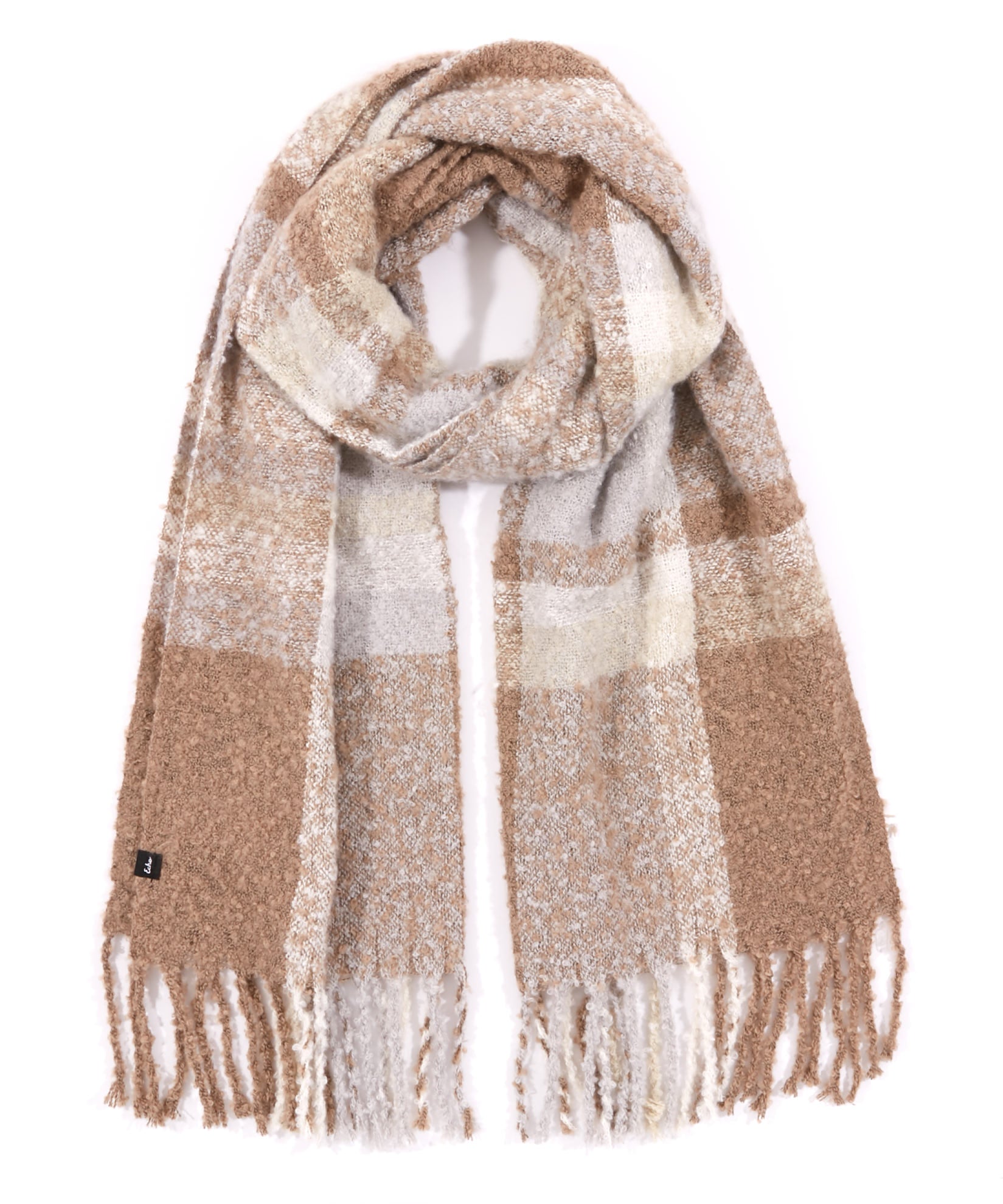 Boucle Plaid Scarf in color Oatmeal